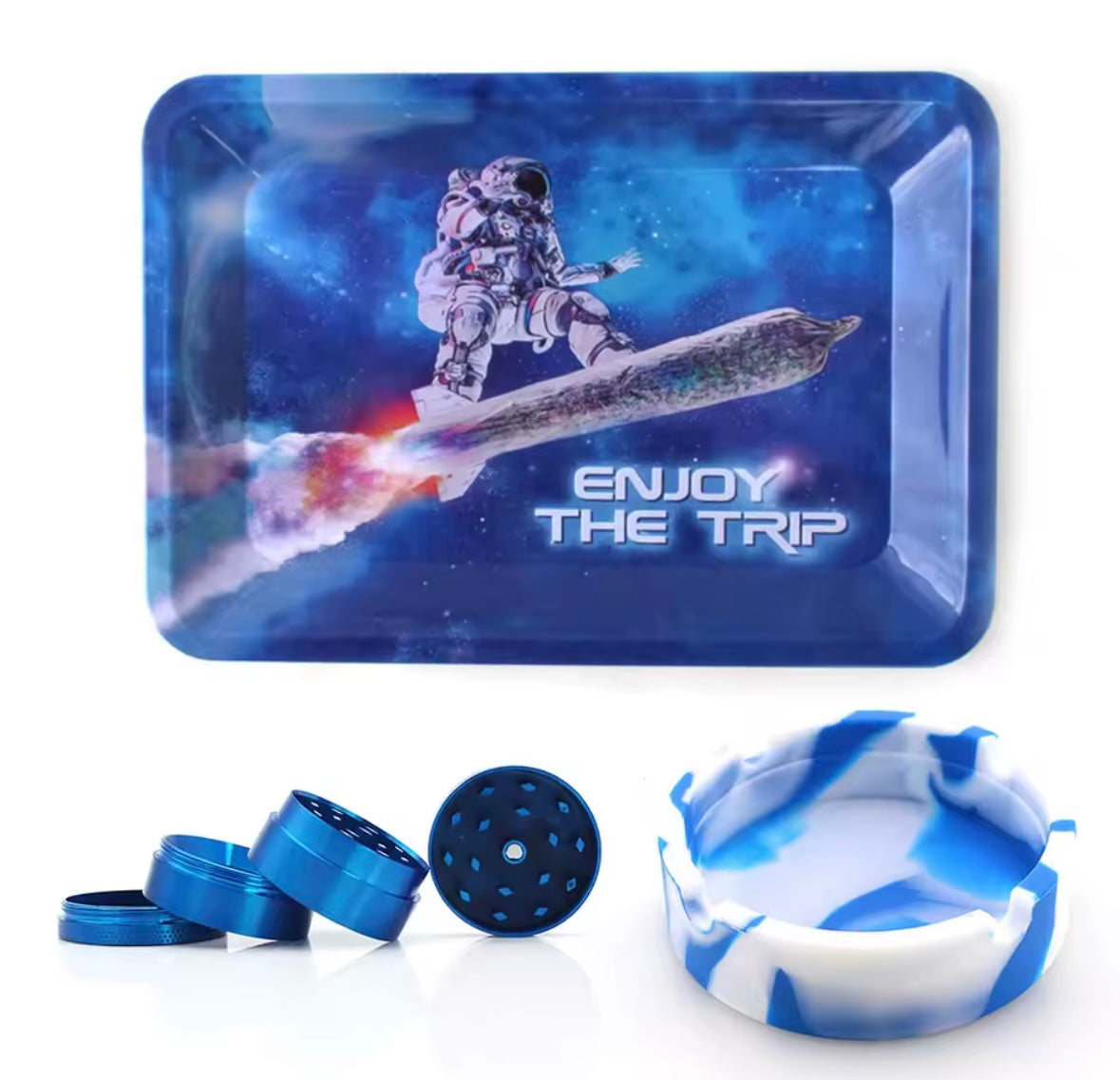 •3er SET• Grinder, Rolling Tray, Aschenbecher